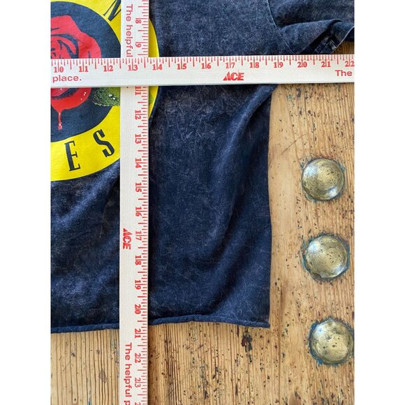 Guns N Roses Womens Distressed Graphic Cropped T-Shirt XL 100% Cotton Black Gray - Picture 5 of 5